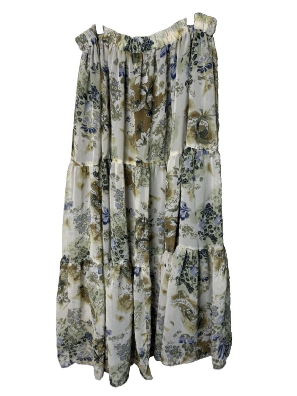 Vintage Y2K Tiered Skirt Floral Flowers Flowy Boho Country Fairy